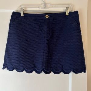 Lilly Pulitzer scolloped edge skort, navy